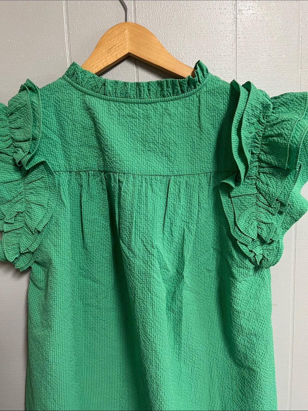 NWT Green Umgee Top Blouse Shirt Large V Neck - Picture 10 of 15